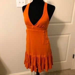 Akualani Orange Halter Dress w/ Pockets & Ruffles!